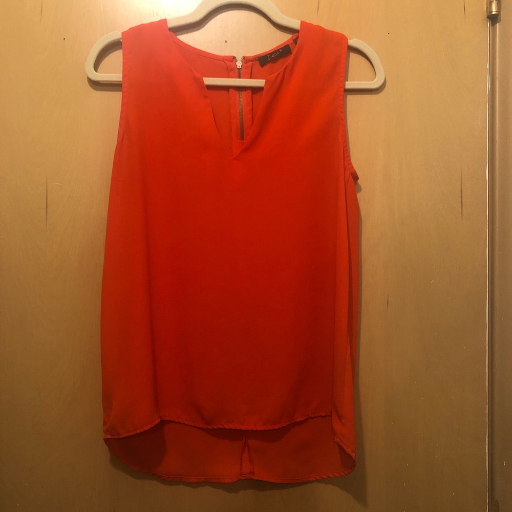 Dex red high low sleeveless top xs!